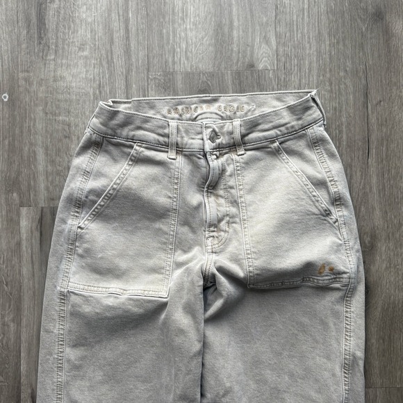 American Eagle Outfitters Women Light Wash Wide Leg Jeans Stretch Long Size 6 - Picture 2 of 9